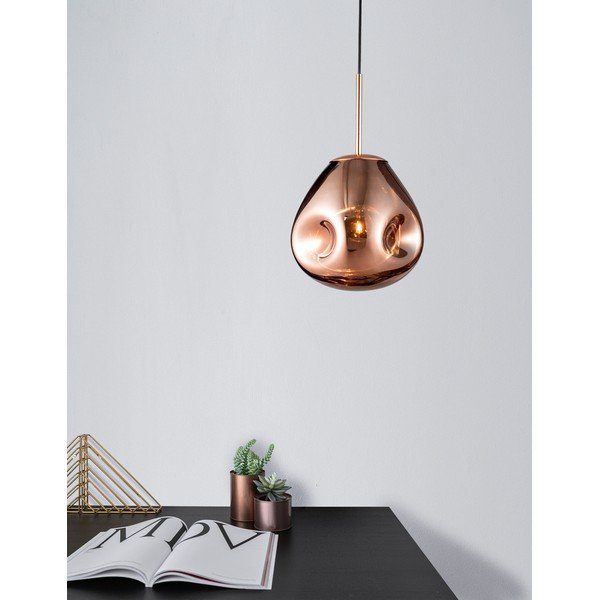 Rožinio aukso spalvos iš stiklo kabantis šviestuvas ø 25 cm Lava – Nova Luce-image-1