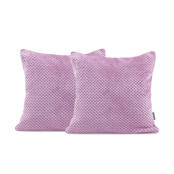 2 šviesiai violetinių dekoratyvinių mikropluošto pagalvių užvalkalų rinkinys DecoKing Henry, 45 x 45 cm