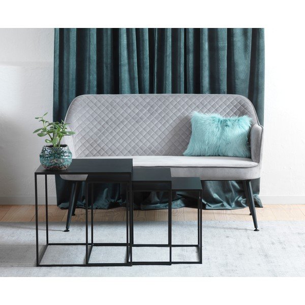 Iš metalo kavos staliukai juodos spalvos 3 vnt. 50x50 cm Pebble – Unique Furniture-image-1