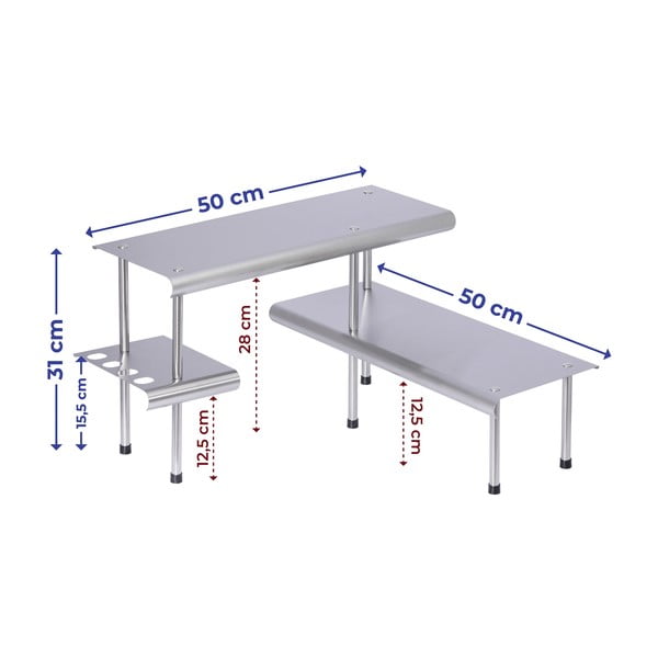 Papildoma nerūdijančio plieno lentyna Massivo - Maximex-image-3