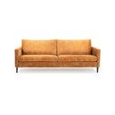 Geltonos spalvos sofa su aksominiu užvalkalu Scandic Adagio, 220 cm pločio