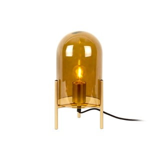 Geltonos spalvos stiklo stalinis šviestuvas Leitmotiv Bell, aukštis 30 cm