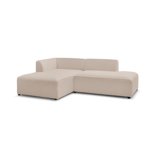 Smėlio spalvos iš boucle modulinė kampinė sofa (su kairiuoju kampu/„L“ formos) Megeve – Bobochic Paris-image-3