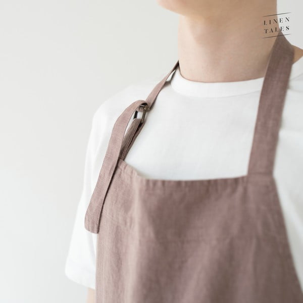 Violetinė lininė prijuostė Linen Tales Chef, 100 cm ilgio-image-1