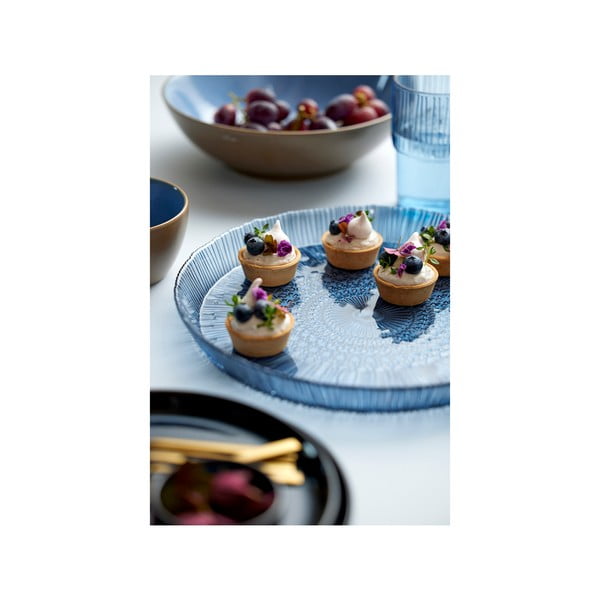 Serviravimo padėklas mėlynos spalvos iš stiklo  ø 30 cm Kusintha – Bitz-image-2