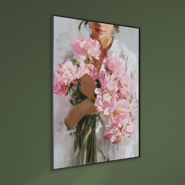 Spausdintas paveikslas su rėmeliu/tapyba ant drobės 70x100 cm Floral Embrace – Styler-image-1