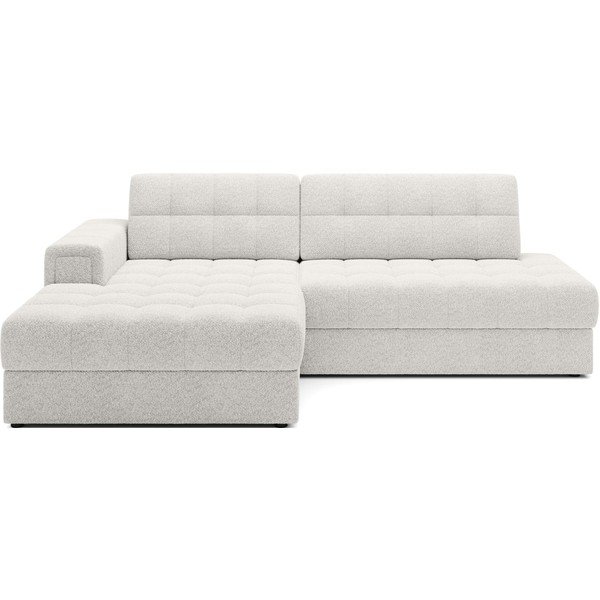 Kreminės spalvos iš boucle sulankstoma kampinė sofa (su kairiuoju kampu/su gultu) Blezalt – ELTAP