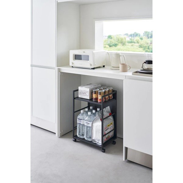Iš metalo lentyna ant ratukų juodos spalvos 42x60 cm Tower – YAMAZAKI-image-3