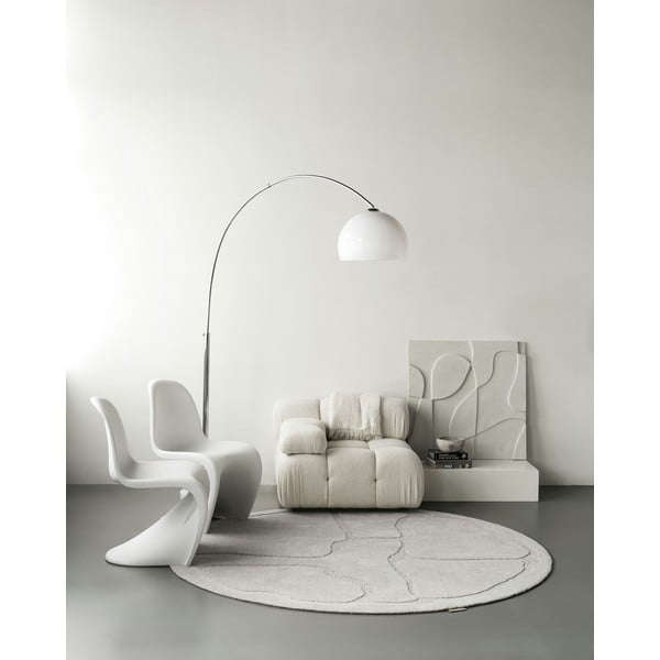 Iš vilnos apvalios formos kilimas šviesiai pilkos spalvos ø 120 cm Morphic Organica – Agnella-image-4