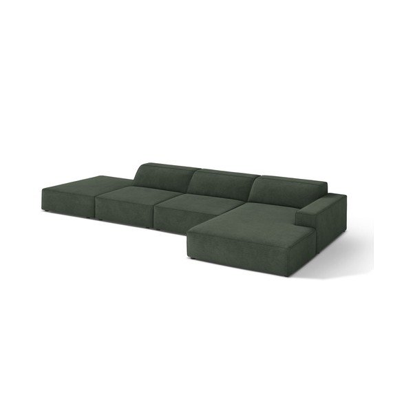 Smaragdinės spalvos modulinė kampinė sofa (su dešiniuoju kampu/su gultu) Jodie – Micadoni -image-1