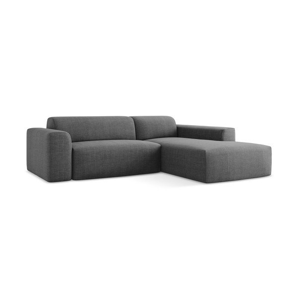 Pilkos spalvos kampinė sofa (su dešiniuoju kampu/su gultu) Keli – Makamii-image-2