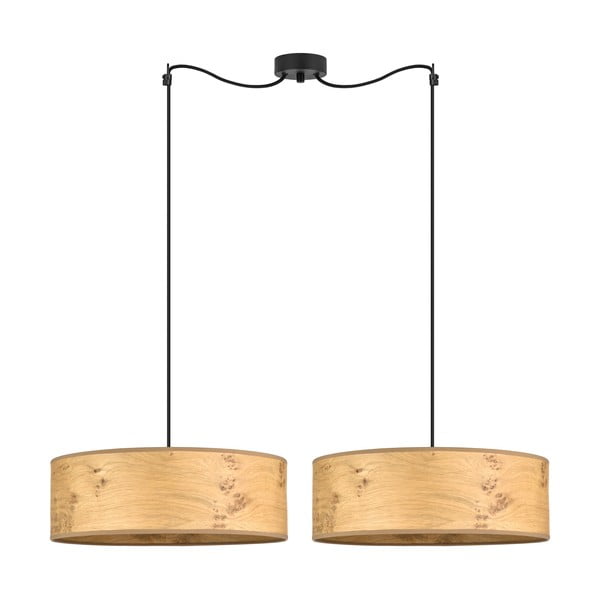 Smėlio spalvos dviejų dalių medinis pakabinamas šviestuvas Sotto Luce Ocho XL, ⌀ 45 cm