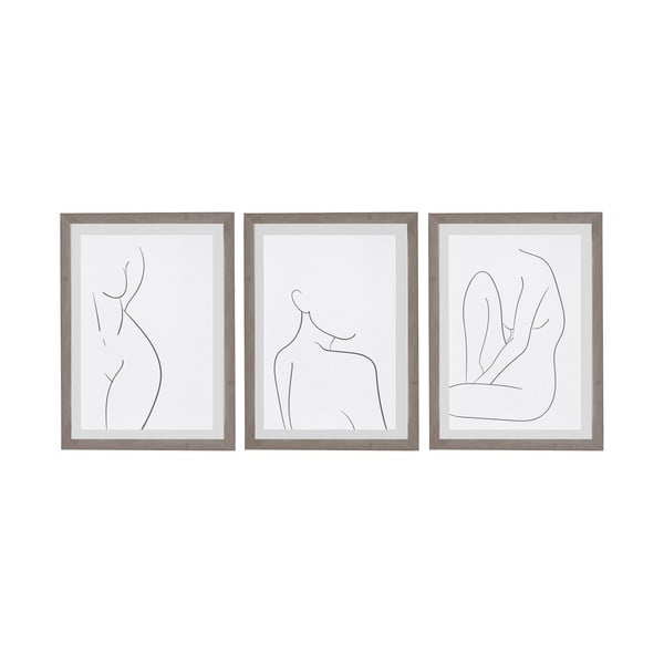 3 sieninių paveikslų rinkinys rėmuose Surdic Kūno studijos, 30 x 40 cm