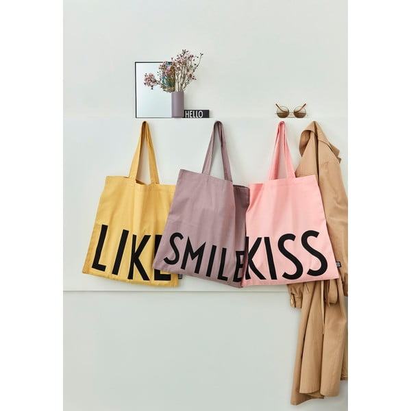 Geltonas drobinis krepšys Design Letters Like-image-1