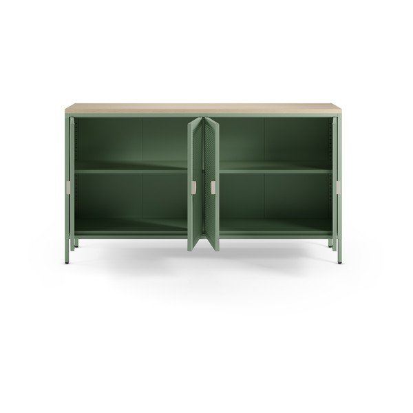 Mėtų spalvos/natūralios spalvos iš metalo spintelė 160x90x40 cm Sayla – Marckeric-image-1