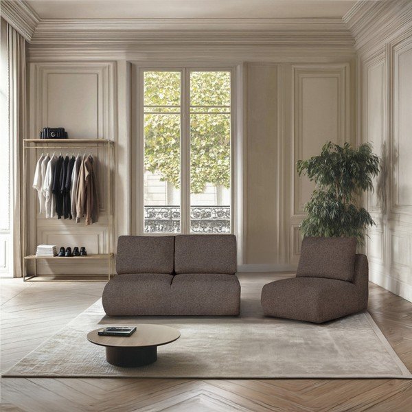 Rudos spalvos iš boucle krėslas Mirel – Rodier-image-1