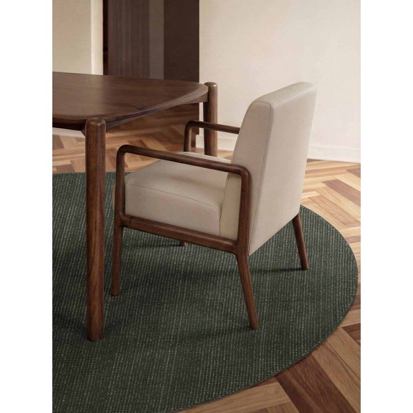 Rankų darbo tamsiai žalios spalvos iš vilnos apvalios formos kilimas ø 160 cm Greenwich – Ted Baker-image-1