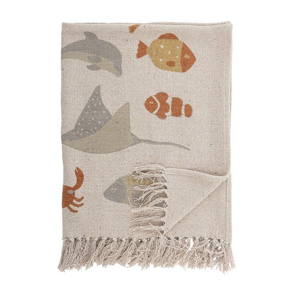 Smėlio spalvos medvilninė kūdikių antklodė 100x80 cm Abaas - Bloomingville Mini-image-3