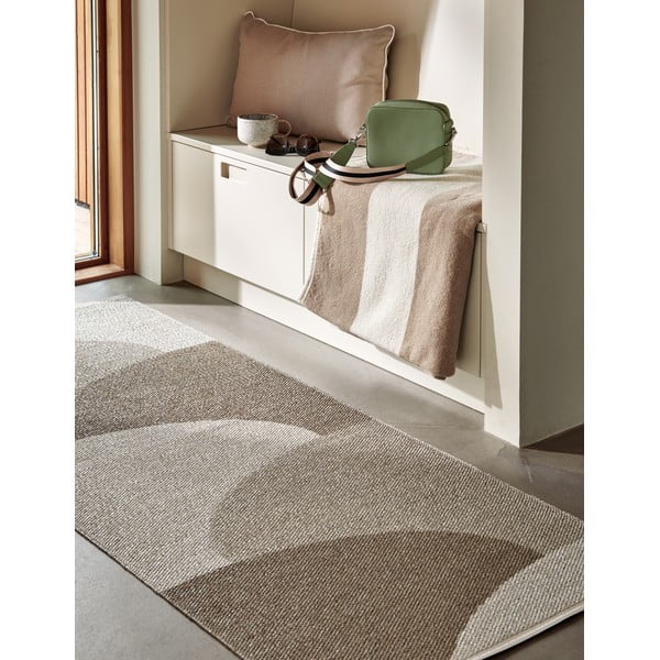 Smėlio spalvos lauko ir vidaus kilimas 70x90 cm Hill Dark Linen – Pappelina-image-1