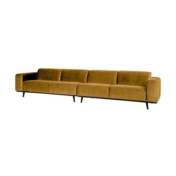 Medaus geltonumo aksominė sofa BePureHome Statement, 372 cm-image-1
