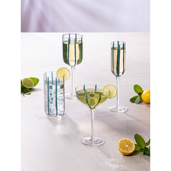 Stiklinės 4 vnt. šampanui 180 ml Stripe – Ladelle-image-1