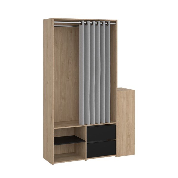 Koridoriaus baldas juodos spalvos/natūralios spalvos iš ąžuolo Kit – Tvilum-image-4