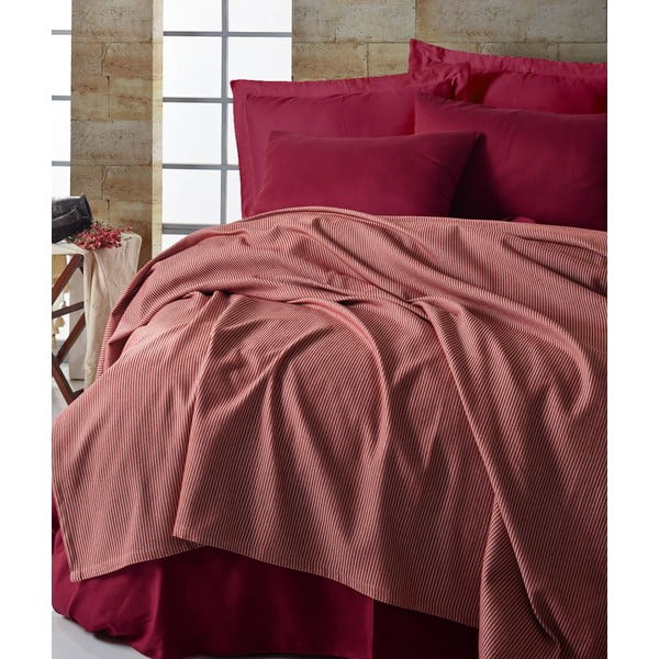EnLora Home Deportes Dark Brick lovos užvalkalas, paklodė ir 2 užvalkalai, 200 x 235 cm