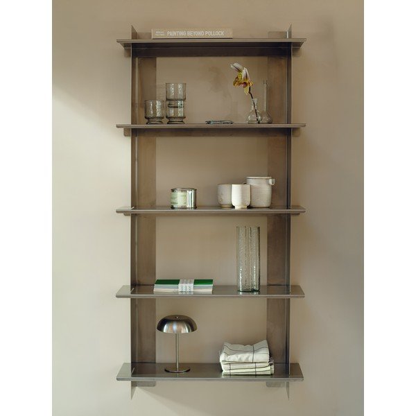 Sidabrinės spalvos iš nerūdijančio plieno kelių aukštų sieninė lentyna 70 cm Tivo Shelving Unit - 5-tier – noo.ma-image-1