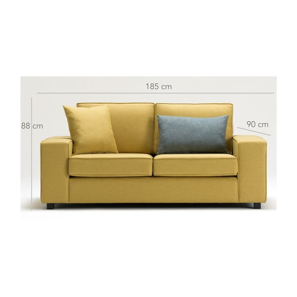 Geltona dviejų vietų sofa "Balcab Home Doty-image-3