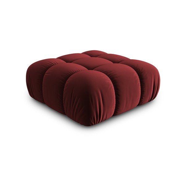 Modulinė taburetė raudonos spalvos iš velveto Bellis – Micadoni Home-image-3
