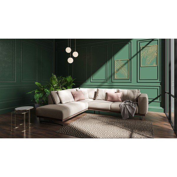 Smėlio spalvos kampinė sofa Devichy Caulus, kairysis kampas-image-1