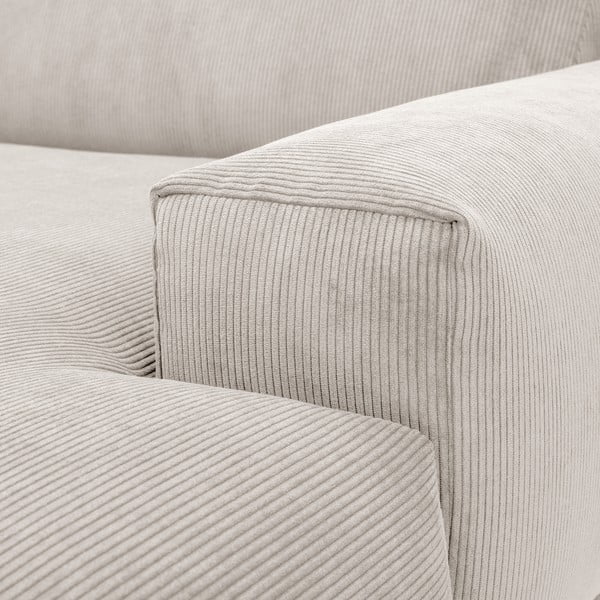 Smėlio spalvos aksominė kampinė sofa Max Winzer Penelope, dešinysis kampas-image-1