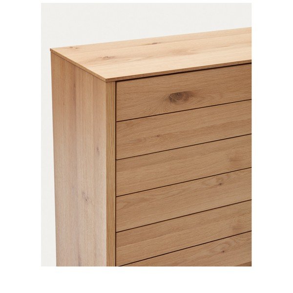 Aukšta šoninė spintelė natūralios spalvos iš ąžuolo 100x97 cm Alguema – Kave Home-image-4