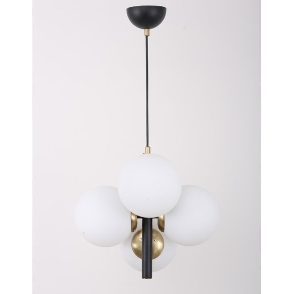 Kabantis šviestuvas baltos spalvos/juodos spalvos ø 15 cm su stiklo gaubtu Forte – Squid Lighting-image-3