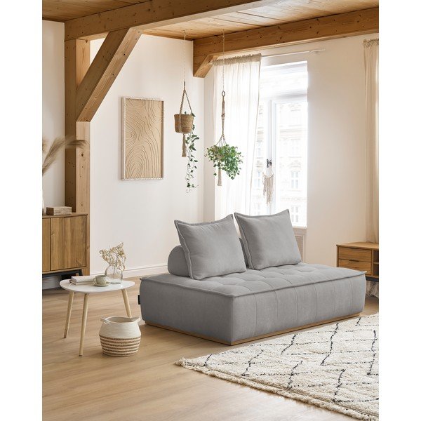 Šviesiai pilkos spalvos iš šenilinio audinio sofa 175 cm Elisa – Bobochic Paris-image-1