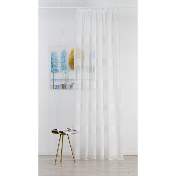 Permatoma užuolaida baltos spalvos 140x260 cm Musette – Mendola Fabrics-image-1