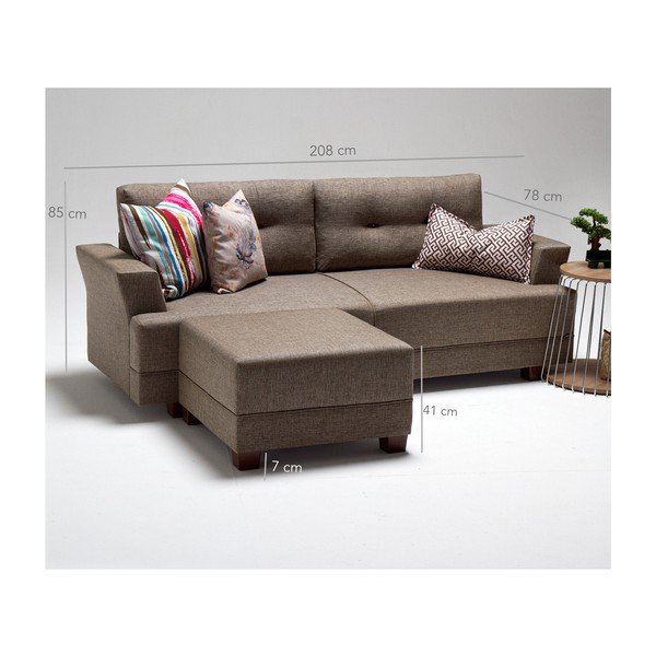 Ruda sofa kairysis kampas Balcab Home Ingrid-image-1