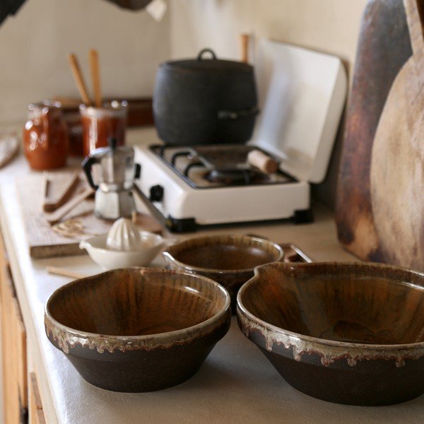 Tamsiai rudos spalvos iš akmens masės dubuo Poterie – Casafina-image-3