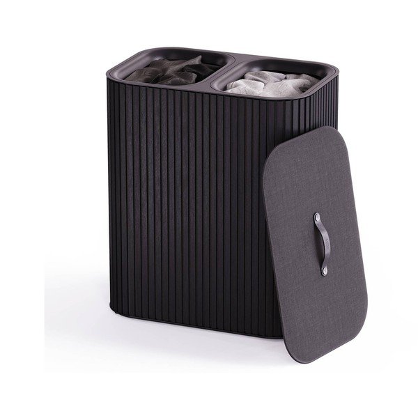 Juodos spalvos iš bambuko skalbinių krepšys 2x45 l Tota Luxe – Joseph Joseph