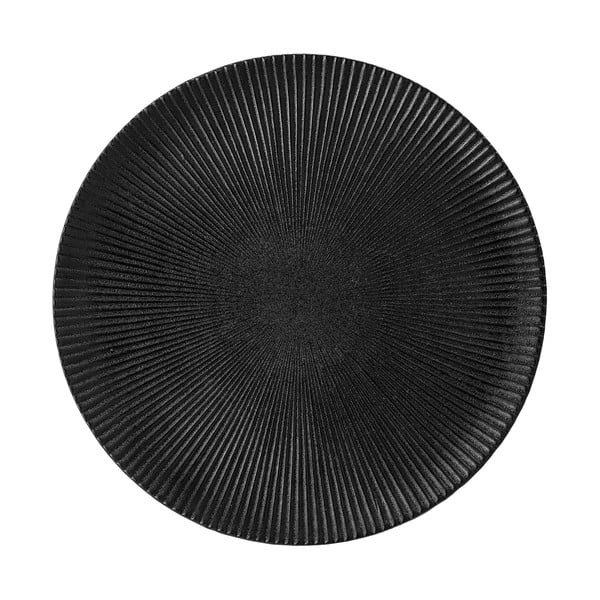 Juodos spalvos akmens masės lėkštė Bloomingville Neri, ø 29 cm