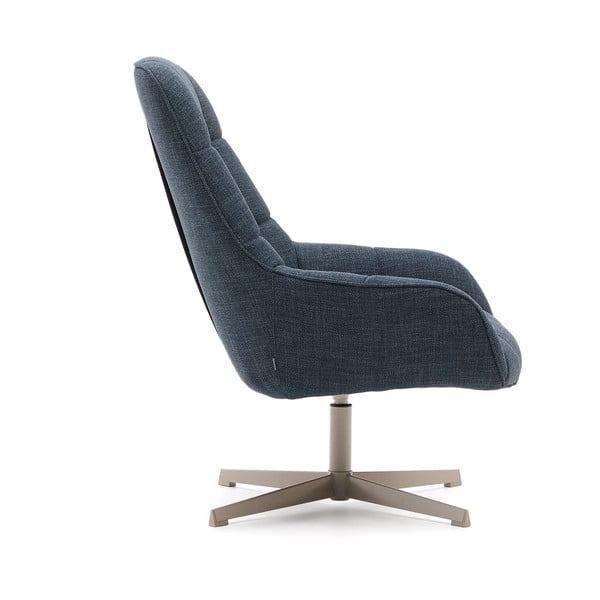 Pilkai mėlynos spalvos pasukamas krėslas Jaspe – Kave Home-image-3