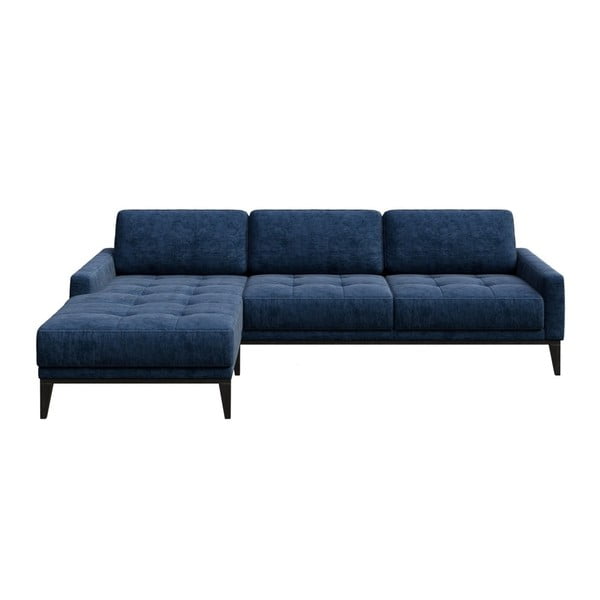 Mėlyna kampinė sofa MESONICA Musso Tufted, kairysis kampas