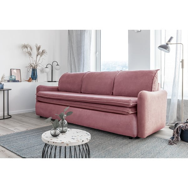 Rožinė aksominė sofa-lova Miuform Tender Eddie-image-4