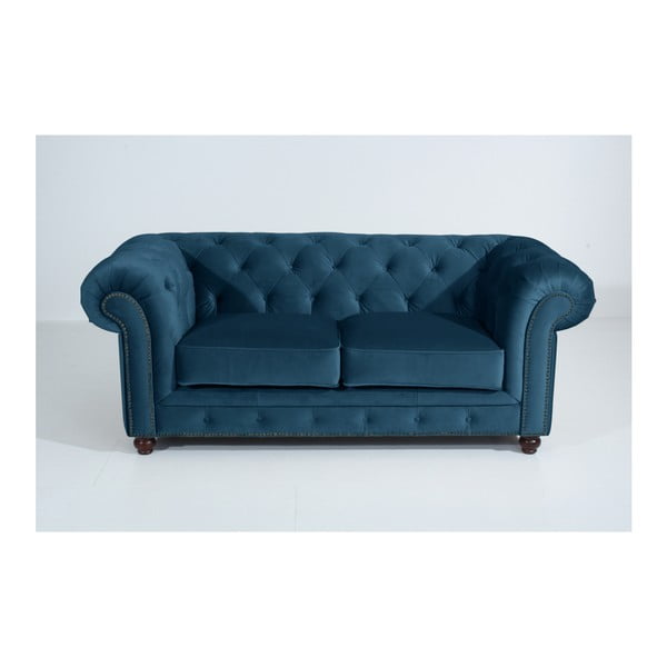 Mėlyna sofa "Max Winzer Orleans Velvet", 196 cm
