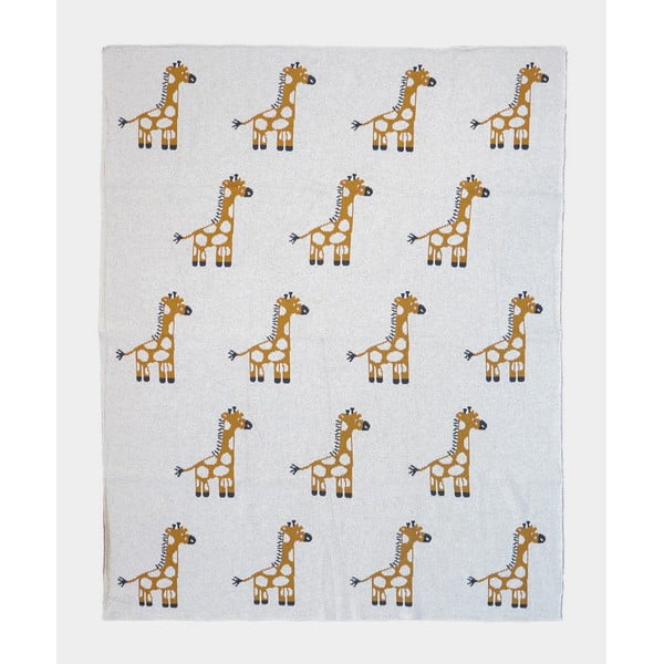 Smėlio spalvos medvilninė kūdikių antklodė 100x80 cm Giraffe - Rocket Baby