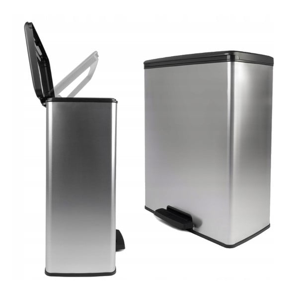 65 l plastikinė šiukšlių dėžė su pedalais Rectangular - Curver-image-2