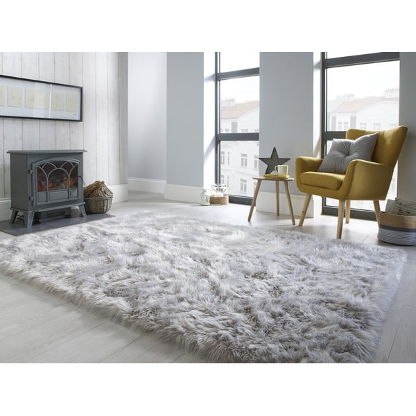 Pilkas sintetinis kailis 290x180 cm - Flair Rugs-image-2