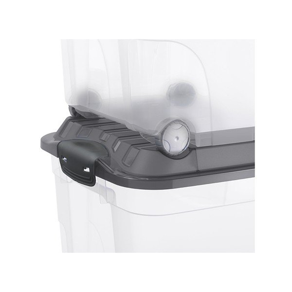 Plastikinė dėžė su dangčiu ant ratukų 57 l Roller - Rotho-image-2