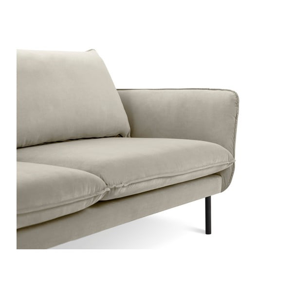 Smėlio spalvos aksominė kampinė sofa Cosmopolitan Design Vienna, dešinysis kampas-image-4