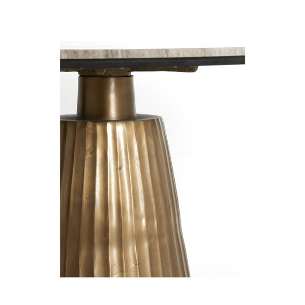 Apvalios formos valgomojo stalas bronzinės spalvos/natūralios spalvos su marmuro dekoro stalviršiu ø 100 cm Rianne – Light & Living-image-4